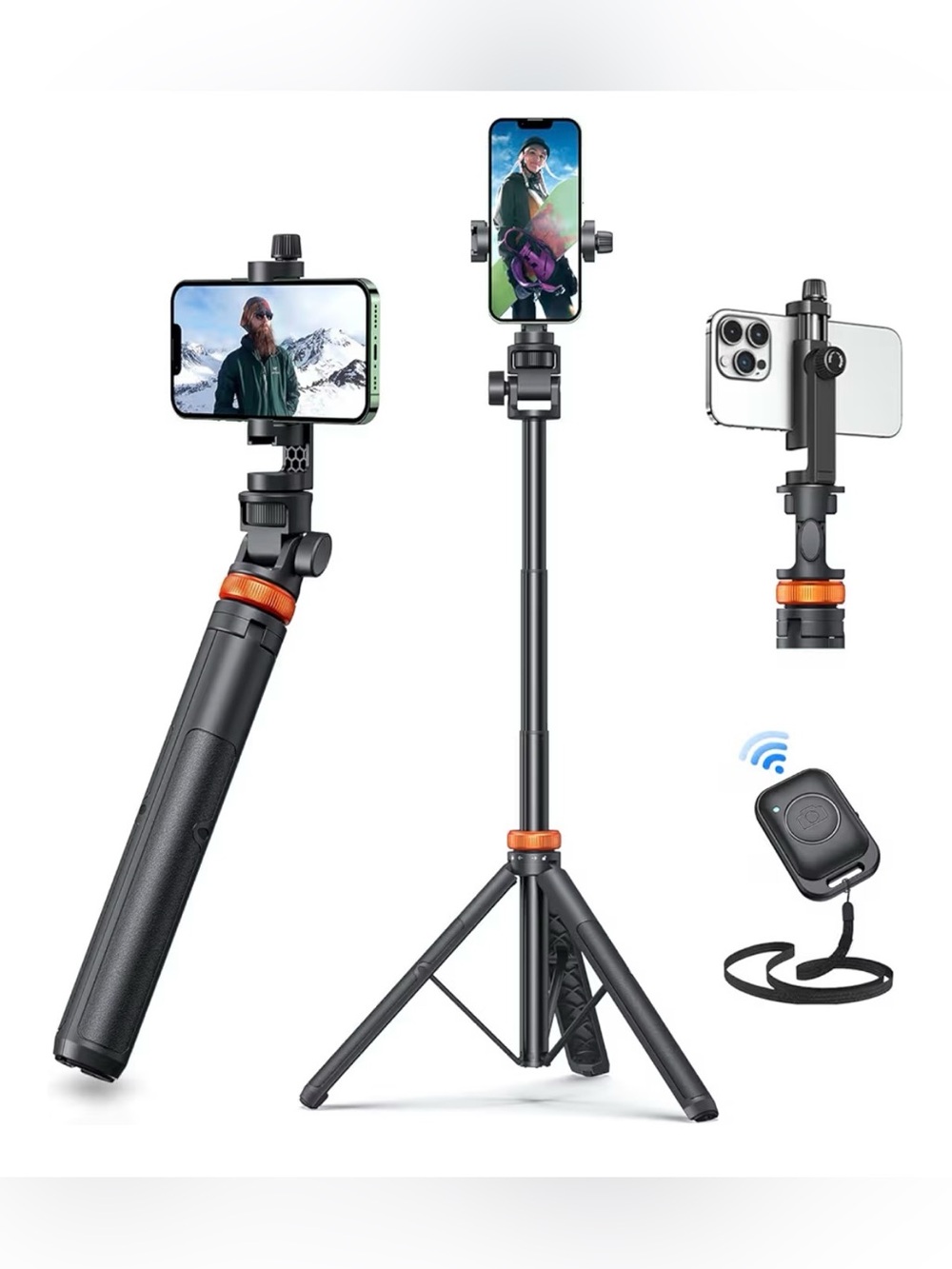 Extendable Phone Tripod & Selfie Stick with Bluetooth Remote